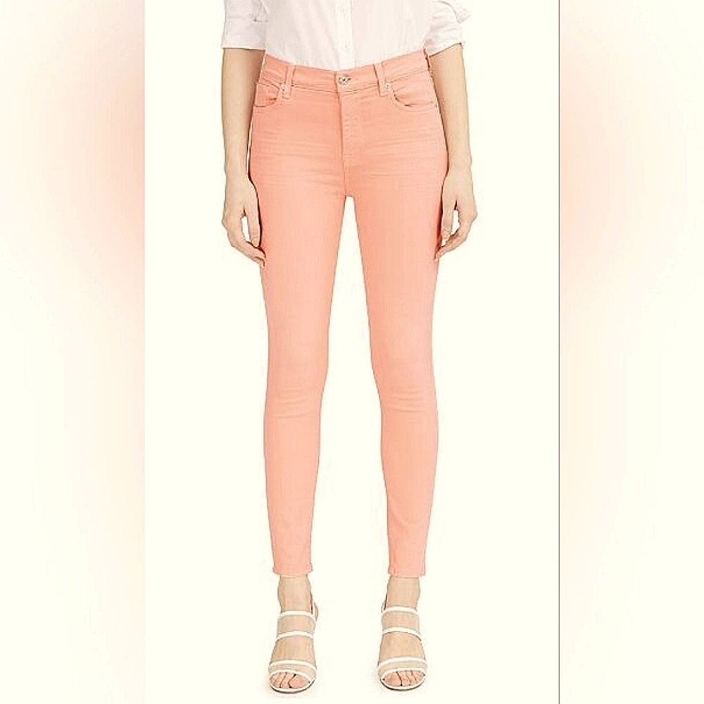 7 For All Mankind Gwynevere, Peach Ankle Jeans Sz.28 Super Soft Denim